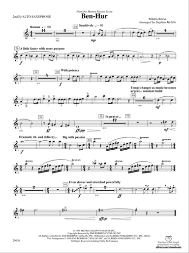 Ben-Hur: 2nd E-flat Alto Saxophone