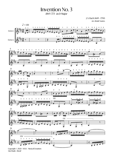 BWV 774 - Invention No 3 in D Major