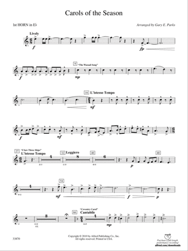 Carols of the Season: (wp) 1st Horn in E-flat
