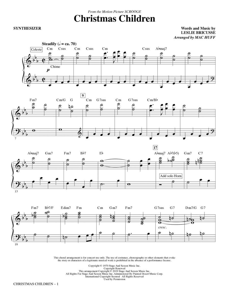 Christmas Children (from Scrooge) (arr. Mac Huff) - Synthesizer