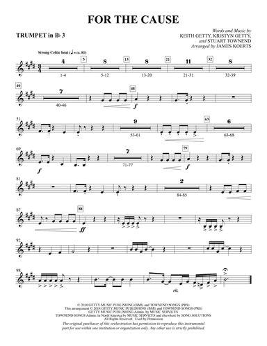 For the Cause (arr. James Koerts) - Bb Trumpet 3