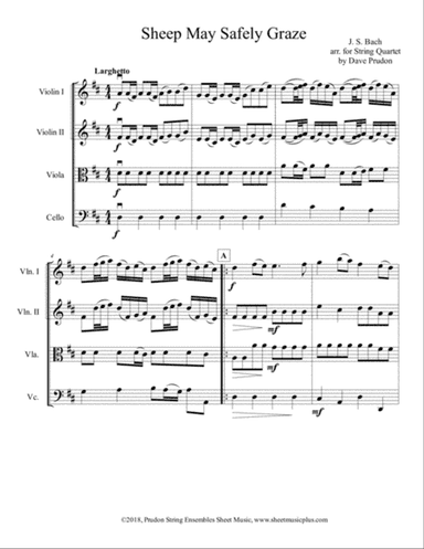 Sheep May Safely Graze for String Quartet