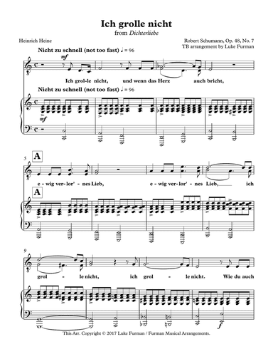 Ich Grolle Nicht (TB choral arrangement)