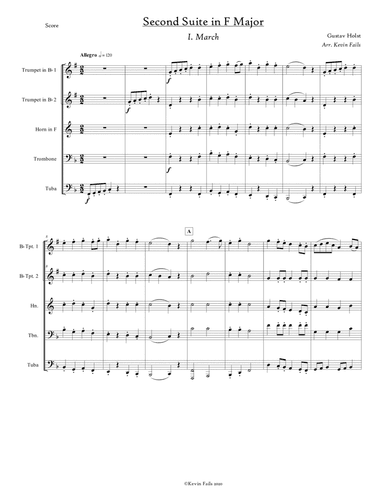 March from Second Suite for Military Band in F Major