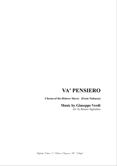 VA' PENSIERO - G.Verdi - From Nabucco - Arr. for Flute Quartet - With parts
