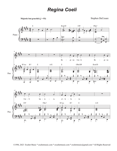Regina Coeli (Vocal solo - High Key)
