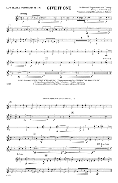 Give It One: Low Brass & Woodwinds #1 - Treble Clef