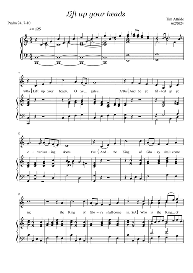Lift up your heads (S.A.Bar version)