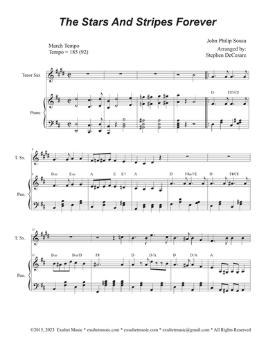 The Stars and Stripes Forever (Tenor Saxophone and Piano)