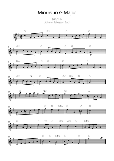 Bach Minuet in G major for Trumpet