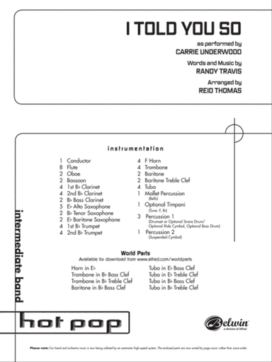 I Told You So: Score