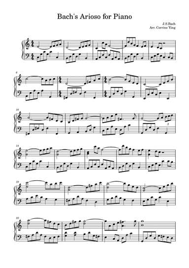 Bach's Arioso for Piano