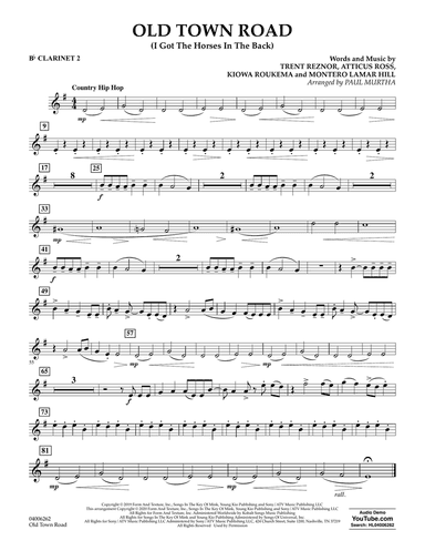 Old Town Road (arr. Paul Murtha) - Bb Clarinet 2