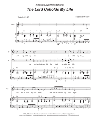 The Lord Upholds My Life (Psalm 54) (2-part choir - (TB)