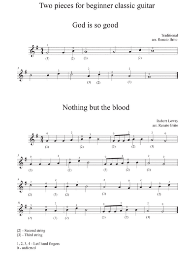 Two pieces for beginner classic guitar