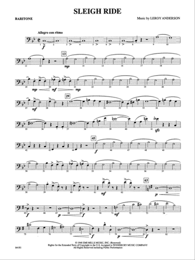 Sleigh Ride: Baritone B.C.