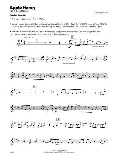 Apple Honey (Sound Innovations Soloist, Bass Clarinet)