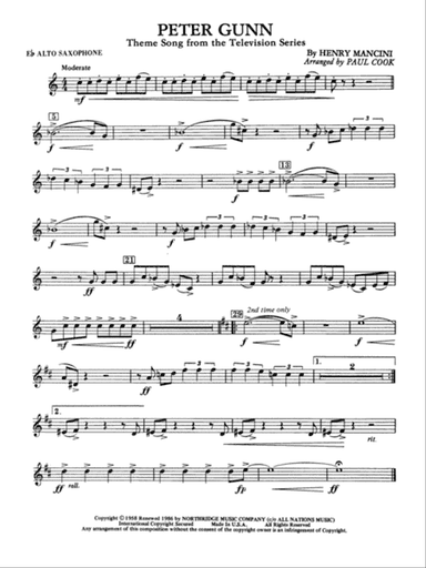 Peter Gunn: E-flat Alto Saxophone