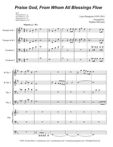 Praise God, From Whom All Blessings Flow (Tenor and Bass solo) (Full Score - Alt.) - Score Only