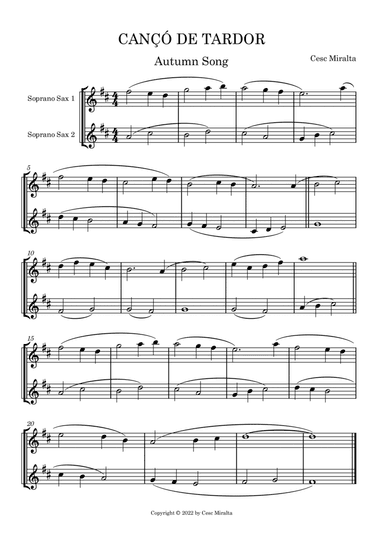 CANÇÓ DE TARDOR S. Sax Duet