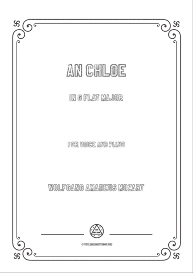 Mozart-An Chloe in G flat Major,for Voice and Piano