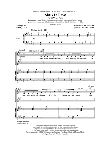 She's In Love (from The Little Mermaid) (arr. Ed Lojeski)