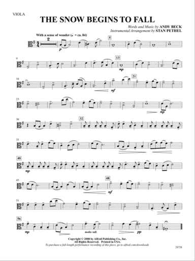 The Snow Begins to Fall: Viola