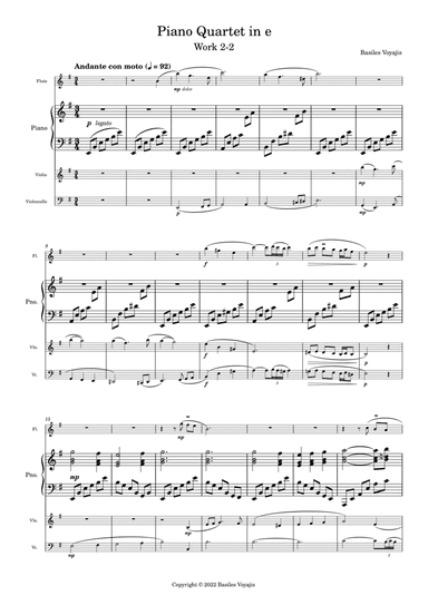 Piano Quartet in e, Work 2-2