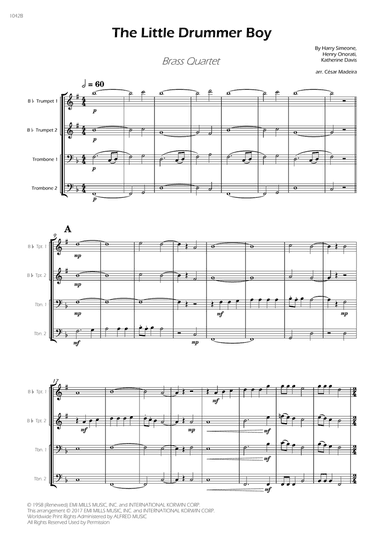 The Little Drummer Boy - Score Only