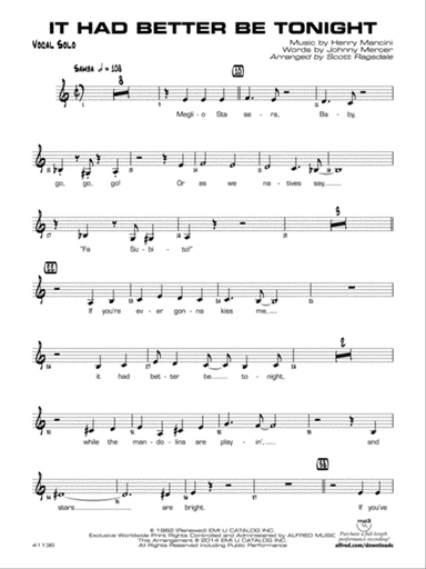 It Had Better Be Tonight: Vocal Solo
