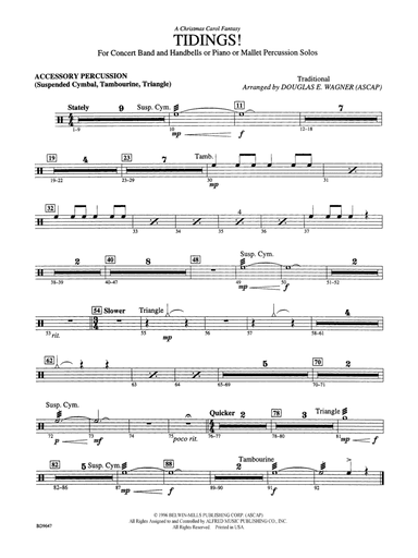 Tidings! (A Christmas Carol Fantasy): Accessory Percussion (Suspended Cymbal, Tambourine, Triangle)