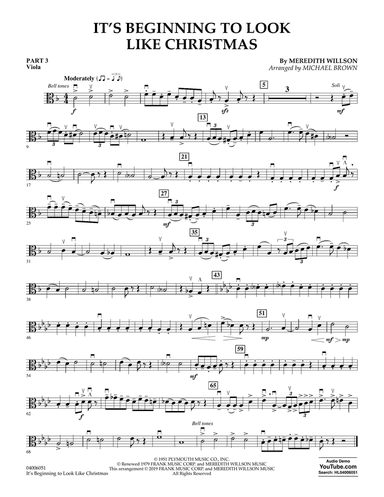 It's Beginning to Look Like Christmas (arr. Michael Brown) - Pt.3 - Viola