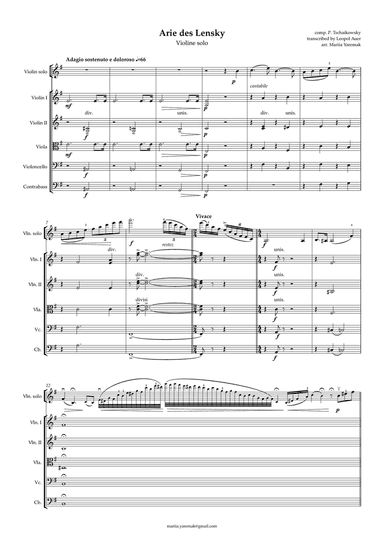 Lensky's aria (violin solo) from Eugene Onegin