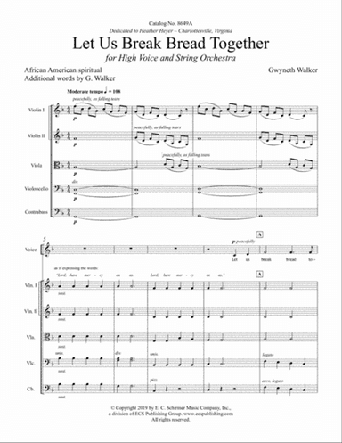 Let Us Break Bread Together (Downloadable String Orchestra Score)