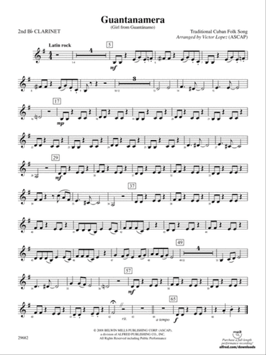 Guantanamera: 2nd B-flat Clarinet