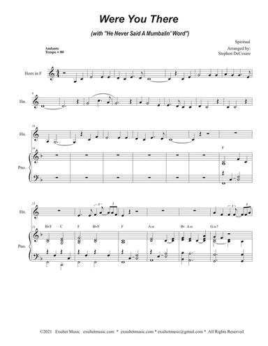 Were You There (with "He Never Said A Mumbalin' Word") (French Horn solo and Piano)