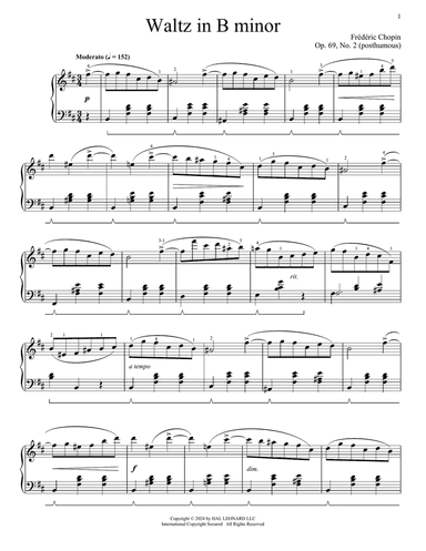 Waltz In B Minor, Op. 69, No. 2