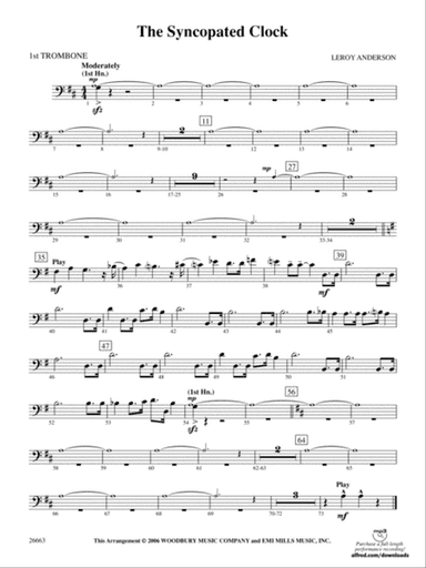 The Syncopated Clock: 1st Trombone