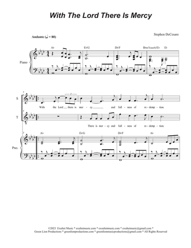 With The Lord There Is Mercy (2-part choir - (Soprano and Tenor)
