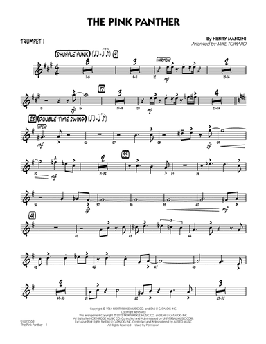 The Pink Panther (arr. Mike Tomaro) - Trumpet 1