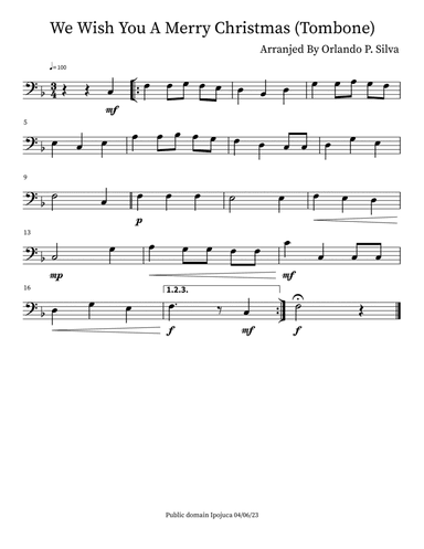 We Wish You A Merry Christmas (Trombone)