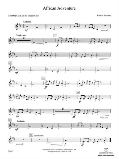 African Adventure: (wp) 1st B-flat Trombone T.C.