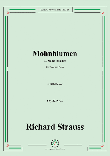 Richard Strauss-Mohnblumen,Op.22 No.2,in B flat Major
