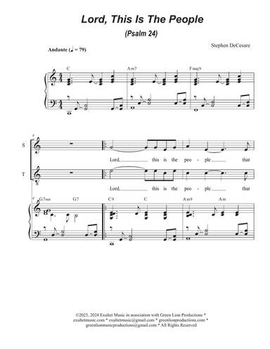 Lord, This Is The People (Psalm 24) (Vocal Quartet - (SATB)