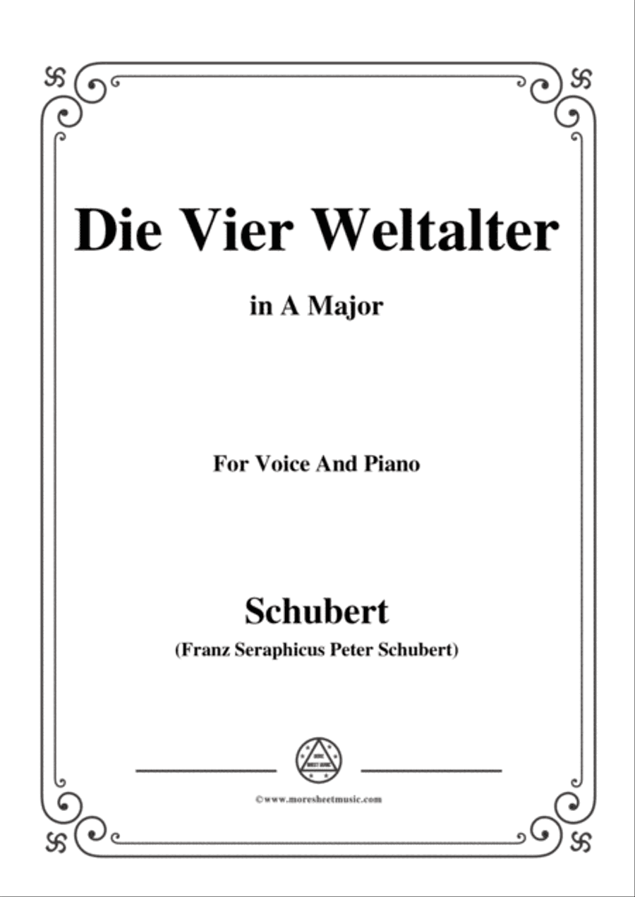 Schubert-Die Vier Weltalter,Op.111 No.3,in A Major,for Voice&Piano