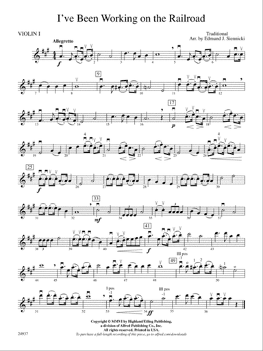 I've Been Working on the Railroad: 1st Violin