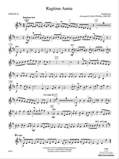 Ragtime Annie: 2nd Violin