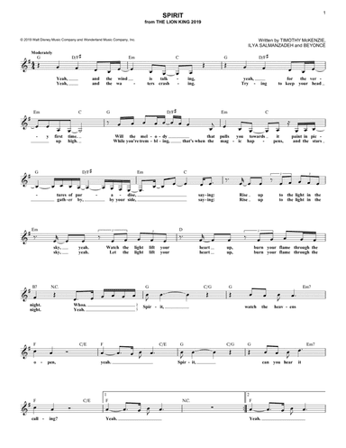 Spirit (from The Lion King) (2019)