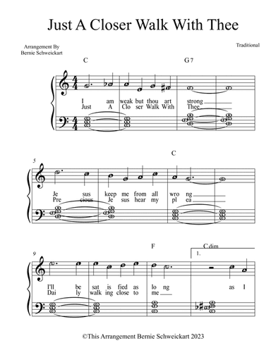 Just A Closer Walk With Thee (BIG NOTE VERSION)