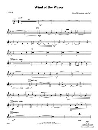 Wind of the Waves: 1st F Horn
